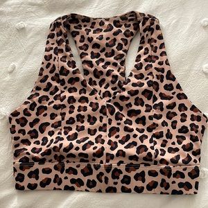 Fabletics On the Go medium impact sports bra in leopard